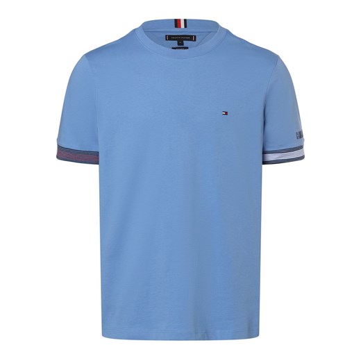 Tommy Hilfiger Koszulka męska Mężczyźni Bawełna niebieski jednolity ze sklepu vangraaf w kategorii T-shirty męskie - zdjęcie 168977245