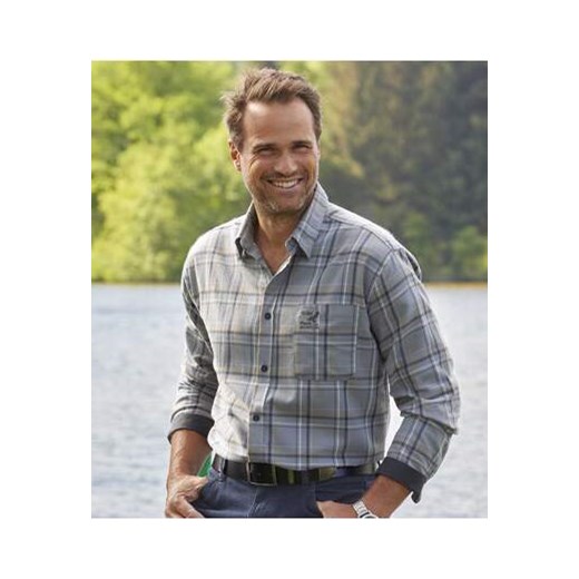 Szara, flanelowa koszula w kratę ze sklepu Atlas For Men w kategorii Koszule męskie - zdjęcie 168977715
