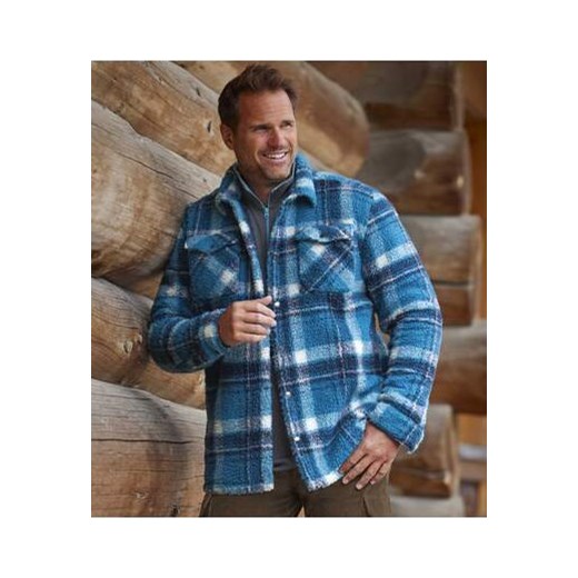 Pikowana kurtka wierzchnia w kratę z kożuszka sherpa ze sklepu Atlas For Men w kategorii Kurtki męskie - zdjęcie 168977766