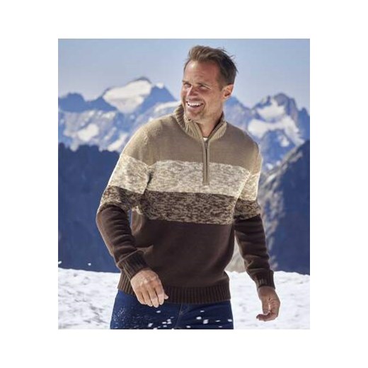 Trykotowy sweter z wykładanym kołnierzem ze sklepu Atlas For Men w kategorii Swetry męskie - zdjęcie 168977907