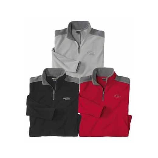 Zestaw 3 sportowych swetrów z mikropolaru ze sklepu Atlas For Men w kategorii Swetry męskie - zdjęcie 168977946