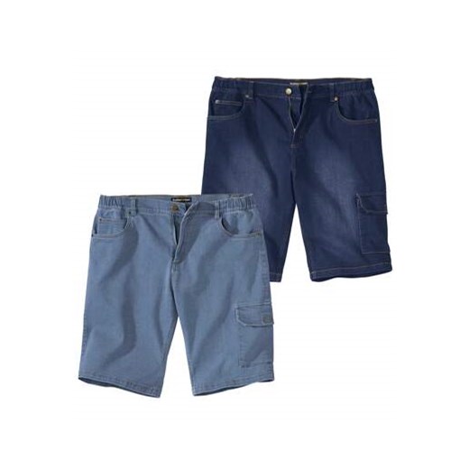 Zestaw 2 par jeansowych bermudów-bojówek ze stretchem Atlas For Men L Atlas For Men promocyjna cena