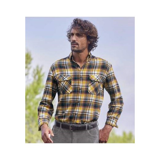 Flanelowa, szara koszula w kratę Ranch ze sklepu Atlas For Men w kategorii Koszule męskie - zdjęcie 168978215