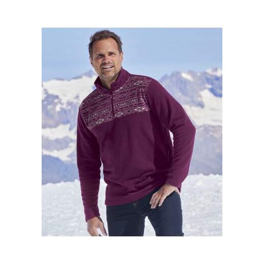 Sweter z mikropolaru z suwakiem i w żakardowe motywy ze sklepu Atlas For Men w kategorii Swetry męskie - zdjęcie 168978246