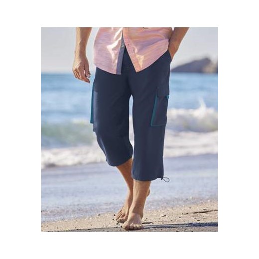 Spodnie-bojówki ¾ z mikrofibry ze sklepu Atlas For Men w kategorii Spodnie męskie - zdjęcie 168978248