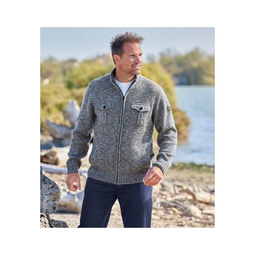 Trykotowy, casualowy sweter z suwakiem ze sklepu Atlas For Men w kategorii Swetry męskie - zdjęcie 168978326