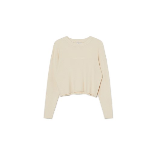 Cropp - Beżowy sweter oversize - beżowy ze sklepu Cropp w kategorii Swetry damskie - zdjęcie 168979159