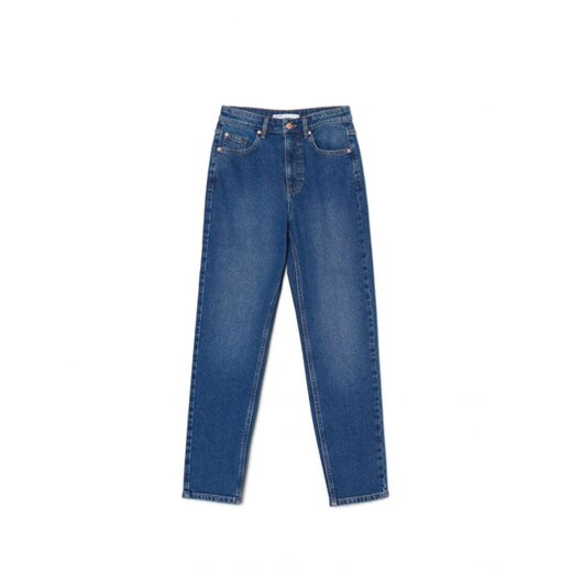 Cropp - Niebieskie jeansy mom - niebieski ze sklepu Cropp w kategorii Jeansy damskie - zdjęcie 168979175