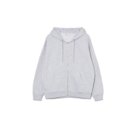 Cropp - Jasnoszara rozpinana bluza oversize - jasny szary ze sklepu Cropp w kategorii Bluzy damskie - zdjęcie 168980215