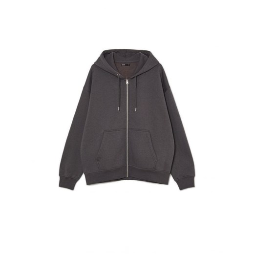 Cropp - Szara rozpinana bluza oversize - szary ze sklepu Cropp w kategorii Bluzy damskie - zdjęcie 168980217