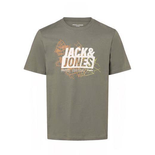 Jack & Jones Koszulka męska - JComap Mężczyźni Bawełna khaki nadruk ze sklepu vangraaf w kategorii T-shirty męskie - zdjęcie 168980625
