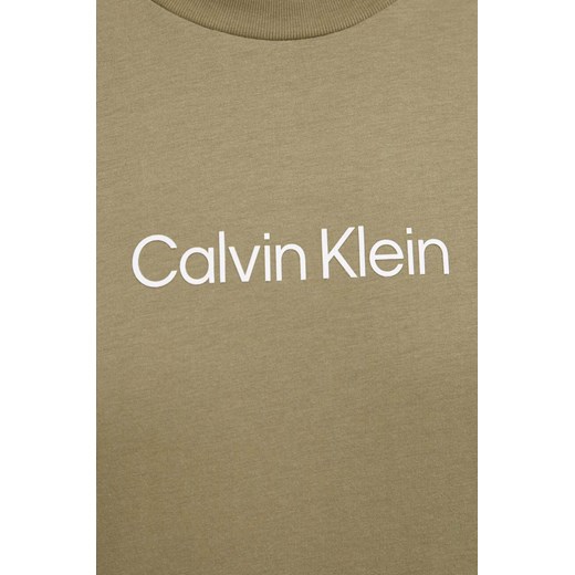 Calvin Klein t-shirt bawełniany kolor zielony wzorzysty Calvin Klein S ANSWEAR.com