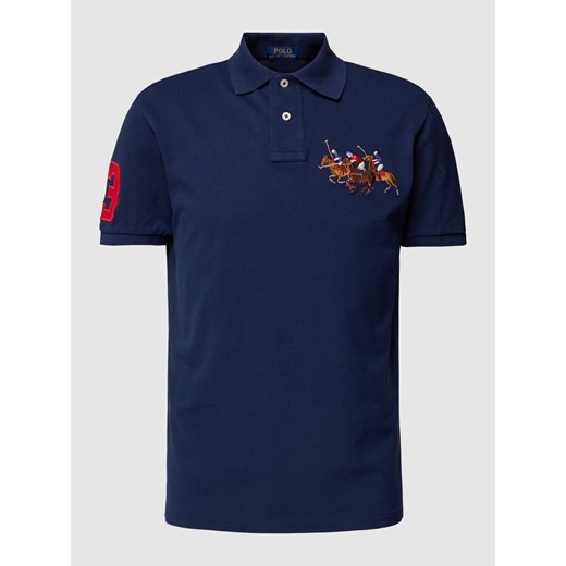 Koszulka polo o kroju custom slim fit z wyhaftowanym motywem ze sklepu Peek&Cloppenburg  w kategorii T-shirty męskie - zdjęcie 168983149