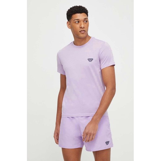 Emporio Armani Underwear t-shirt bawełniany męski kolor fioletowy gładki ze sklepu ANSWEAR.com w kategorii T-shirty męskie - zdjęcie 168988905