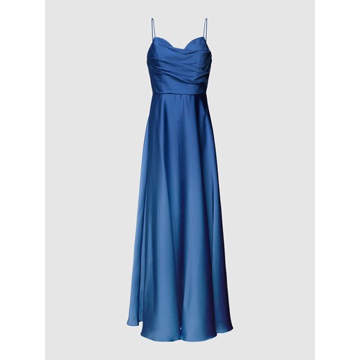 Sukienka niebieska Laona z dekoltem v 