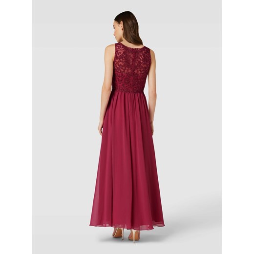 Sukienka Laona maxi elegancka na zimę z okrągłym dekoltem