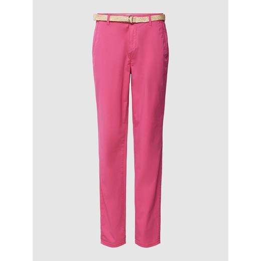 Spodnie o kroju regular fit z paskiem ze sklepu Peek&Cloppenburg  w kategorii Spodnie damskie - zdjęcie 168991409