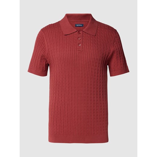 Koszulka polo ze ściegiem warkoczowym ze sklepu Peek&Cloppenburg  w kategorii T-shirty męskie - zdjęcie 168992546