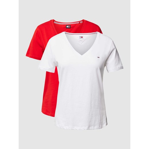 T-shirt o kroju Slim Fit w zestawie 2 szt. ze sklepu Peek&Cloppenburg  w kategorii Bluzki damskie - zdjęcie 168992597