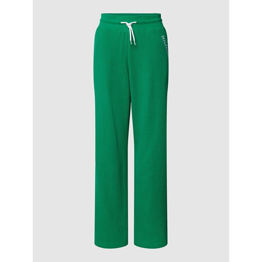 Spodnie sportowe z fakturowanym wzorem i wyhaftowanym logo ze sklepu Peek&Cloppenburg  w kategorii Spodnie damskie - zdjęcie 168992677