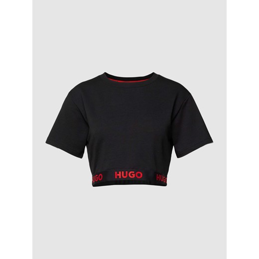 T-shirt krótki z brzegiem z logo ze sklepu Peek&Cloppenburg  w kategorii Bluzki damskie - zdjęcie 168993006