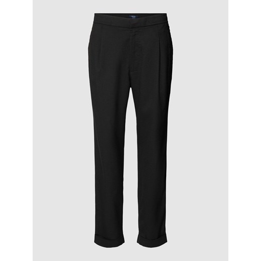 Spodnie materiałowe o kroju tapered fit z fakturowanym wzorem ze sklepu Peek&Cloppenburg  w kategorii Spodnie męskie - zdjęcie 168993318