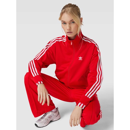 Bluza damska Adidas Originals czerwona z aplikacjami  w sportowym stylu 