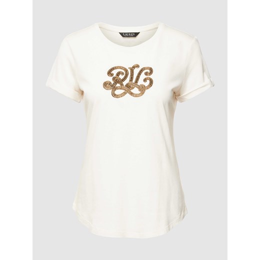 T-shirt z cekinowym obszyciem z logo model ‘HALLY’ XS Peek&Cloppenburg 