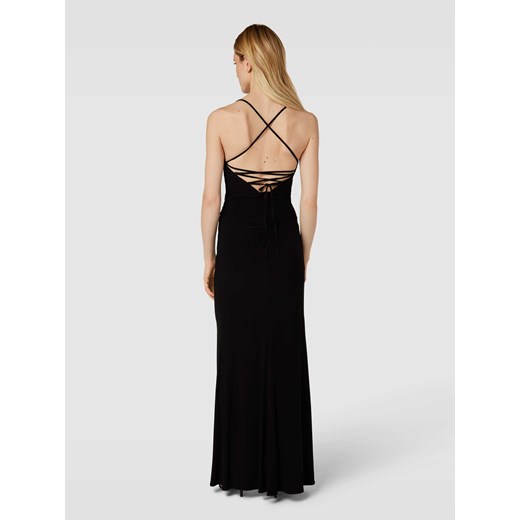 Sukienka Luxuar Fashion czarna na ramiączkach 