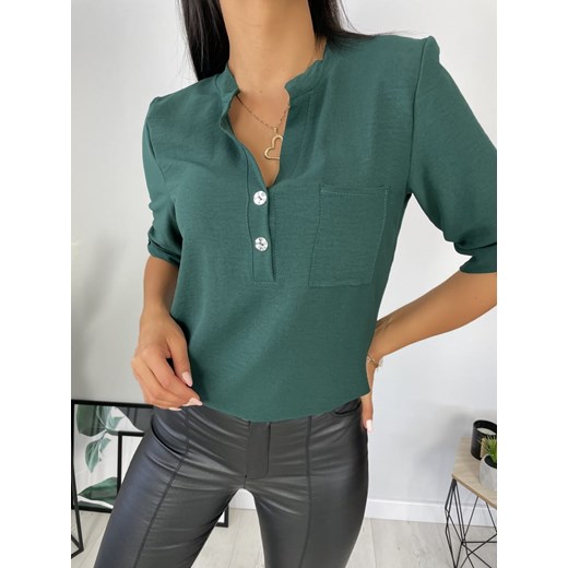 Ciemnozielona Klasyczna Koszula Modnakiecka.pl 36 ModnaKiecka.pl