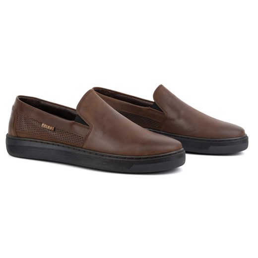Buty męskie wsuwane ze skóry naturalnej POLBUT 2124P brązowe Polbut 40 butyolivier