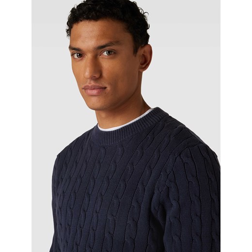 Sweter z dzianiny z wzorem warkocza Selected Homme XL Peek&Cloppenburg 