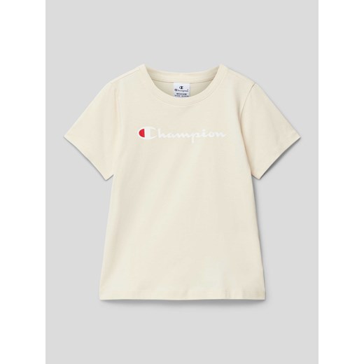 T-shirt z nadrukiem z logo ze sklepu Peek&Cloppenburg  w kategorii Bluzki dziewczęce - zdjęcie 169005575