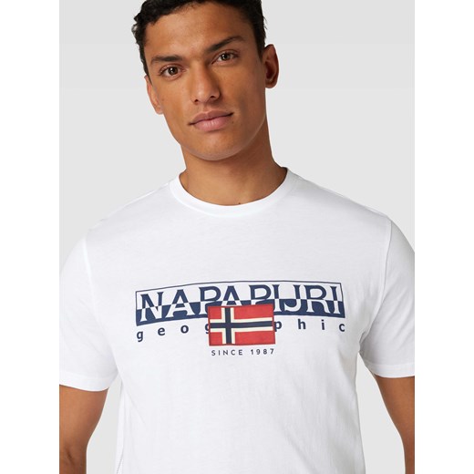 T-shirt męski Napapijri młodzieżowy na wiosnę 