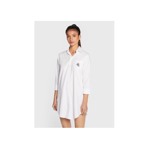 Lauren Ralph Lauren Koszula nocna I8131326 Biały Regular Fit ze sklepu MODIVO w kategorii Koszule nocne - zdjęcie 169016226