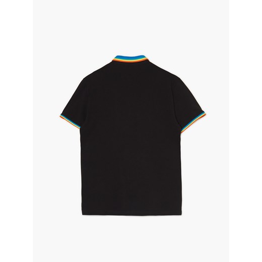Cropp - Czarna koszulka polo z kolorowym kołnierzykiem - czarny Cropp XL Cropp