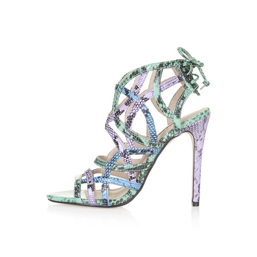 RESORT Snake-Effect Sandals topshop rozowy 