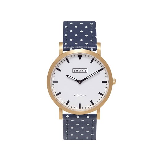 **Shore Projects Poole Polka Navy Strap Watch topshop  