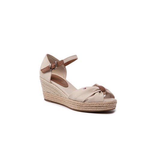 Tommy Hilfiger Espadryle Basic Open Toe Mid Wedge FW0FW04785 Beżowy Tommy Hilfiger 39 MODIVO