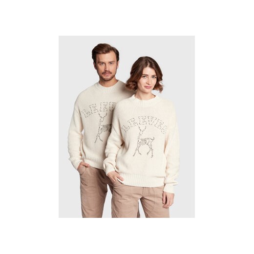 Leeves Sweter Unisex Antelope Écru Regular Fit Leeves M MODIVO