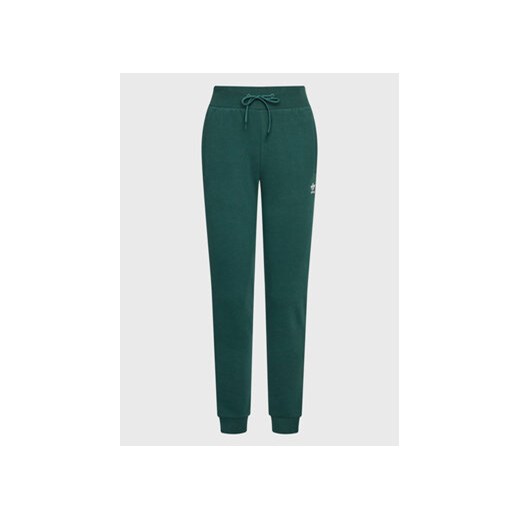 adidas Spodnie dresowe adicolor Essentials HS6781 Zielony Slim Fit ze sklepu MODIVO w kategorii Spodnie damskie - zdjęcie 169052419