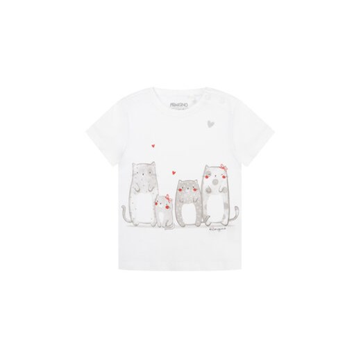 Primigi T-Shirt I Love Red 43226501 Biały Regular Fit Primigi 3M wyprzedaż MODIVO