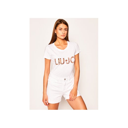 Liu Jo Beachwear T-Shirt VA0172 J5003 Biały Slim Fit L promocja MODIVO