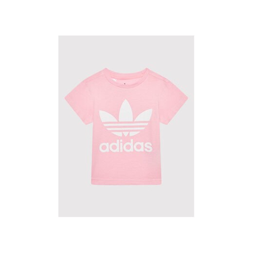 adidas T-Shirt adicolor Trefoil HC1974 Różowy Regular Fit ze sklepu MODIVO w kategorii Bluzki dziewczęce - zdjęcie 169055309