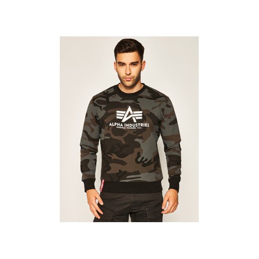 Alpha Industries Bluza Basic 178302C Zielony Regular Fit Alpha Industries M MODIVO