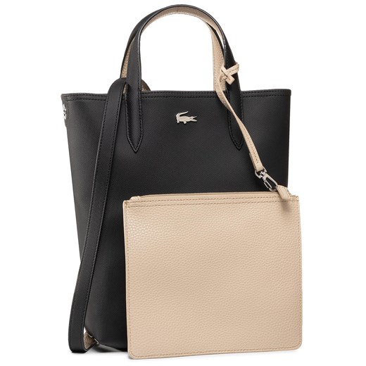 Torebka Lacoste Vertical Shopping Bag NF2991AA Black. Warm Sand A91 ze sklepu eobuwie.pl w kategorii Torby Shopper bag - zdjęcie 169057456