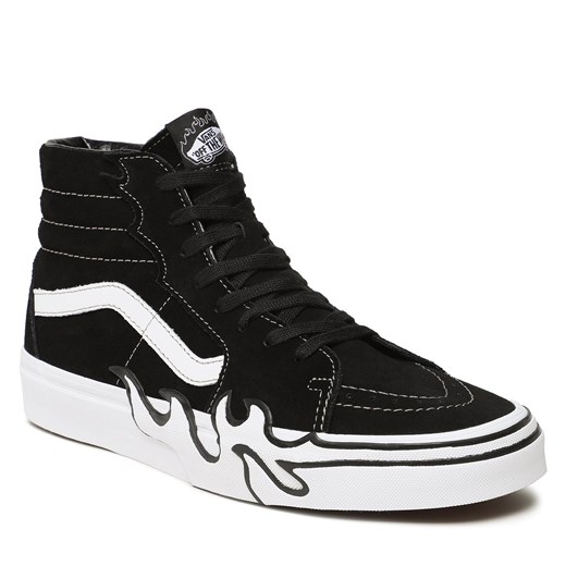 Sneakersy Vans Sk8-Hi Flame VN0005UJBZW1 Suede Black/White Vans 47 eobuwie.pl