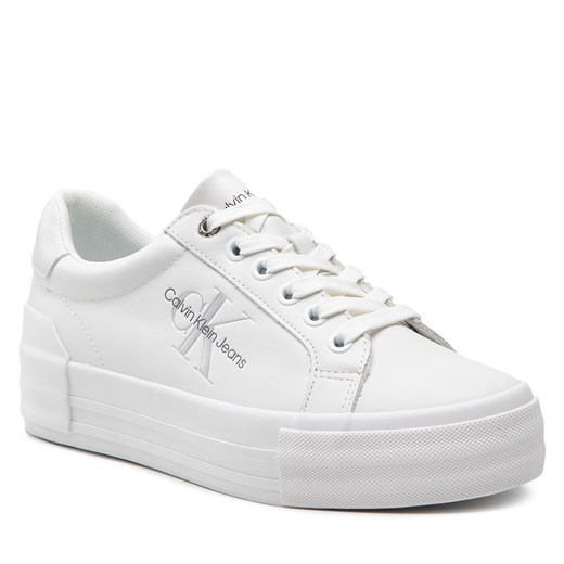 Sneakersy Calvin Klein Jeans Vulc Flatform Bold Lth YW0YW00821 Triple White 0K8 40 okazja eobuwie.pl