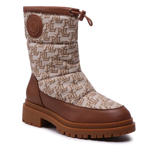 Botki Lauren Ralph Lauren Coree 802882382002 Khaki/Deep Saddle 35.5 eobuwie.pl