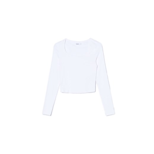 Cropp - Biała bluzka - biały ze sklepu Cropp w kategorii Bluzki damskie - zdjęcie 169097546